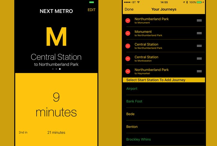 Next Metro Time Table App for Nexus Metro Newcastle